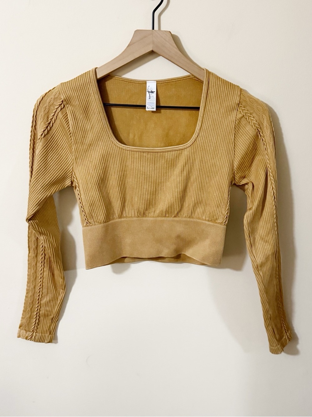 Aerie Offline Womens Yellow Athletic Crop Top Size Medium Activewear Athleisure